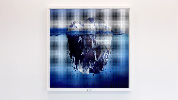 Antarctic Ice — data artwork rendering live Antarctic sea ice extent