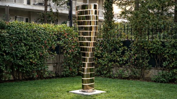 Athens Gusts — outdoor kinetic sculpture of rotating rings