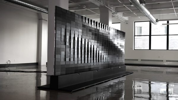 Brixel Mirror — interactive kinetic Brixel wall