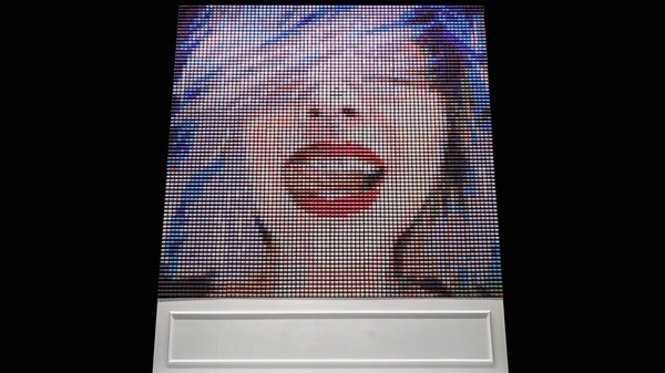 Thread Screen — kinetic artwork built from spools of thread