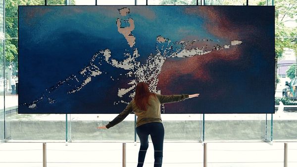 Traverse II — interactive flip-disc artwork